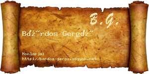 Bárdos Gergő névjegykártya