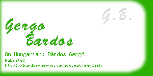 gergo bardos business card